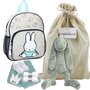 Rugtas Nijntje Grey baby cadeau Rabbit Richie Stonegreen