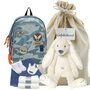 Rugtas Cool Blue met knuffel Rabbit Ivory