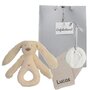 Rammelaar Rabbit Richie Cream met naam op monddoekje