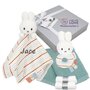 Babycadeaudoosje met nijntje knuffeldoekje vintage stripes met naam