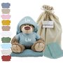 Knuffel Beer Bella met badcape en shirtje met naam