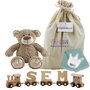 Houten naamtreintje Knuffel Bear Bella