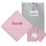 Badcape babyroze Kraamcadeau met naam