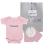 Rompertje babyroze kraamcadeau met naam