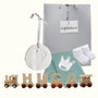 Houten naamtreintje Kraamcadeau met kleihanger