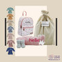 Rugtas Flowers Pink Kraamcadeau met naam