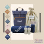 Babycadeaupakket Rugtas Silk Blue met naam