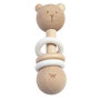 Badcape kraamcadeau met naam met rammelaar Bear