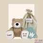 Knuffel Beer Vic Cream Kraamcadeau met naam en datum