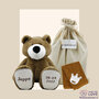 Knuffel Beer Vic Brown Kraamcadeau met naam en datum
